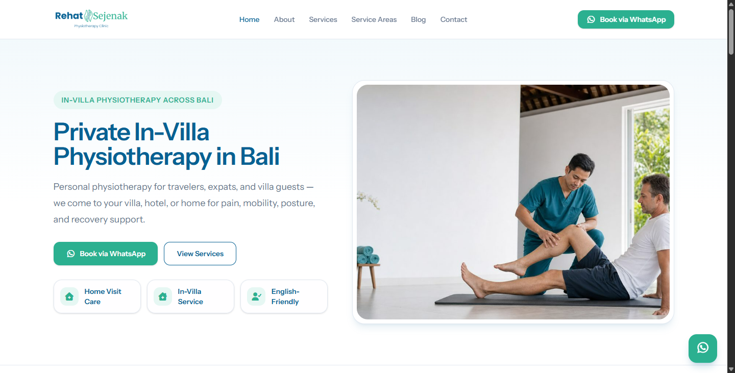 Contoh pekerjaan Rehat Sejenak Physiotherapy Clinic