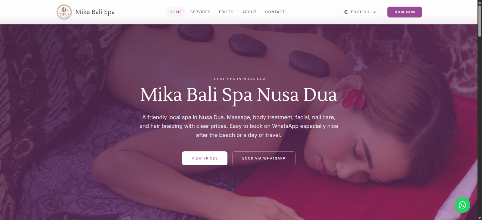 Contoh pekerjaan Mika Bali Spa