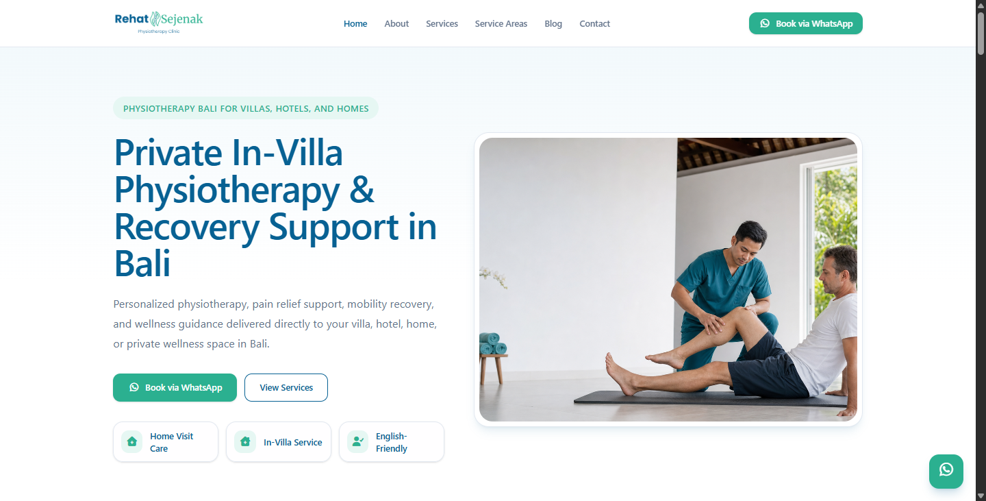 Tampilan portfolio Rehat Sejenak Physiotherapy Clinic