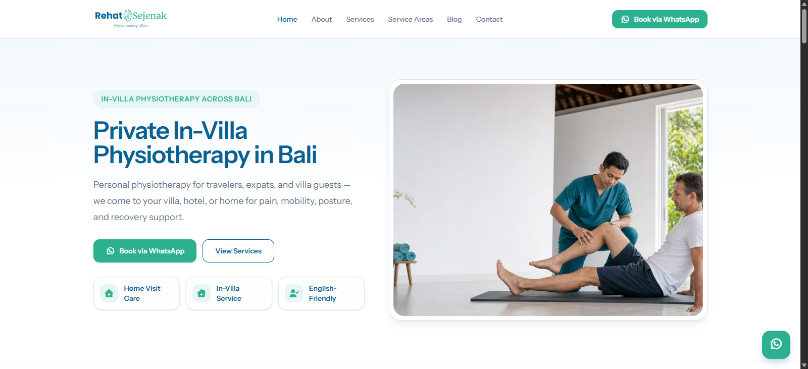 Tampilan portfolio Rehat Sejenak Physiotherapy Clinic